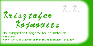 krisztofer kojnovits business card